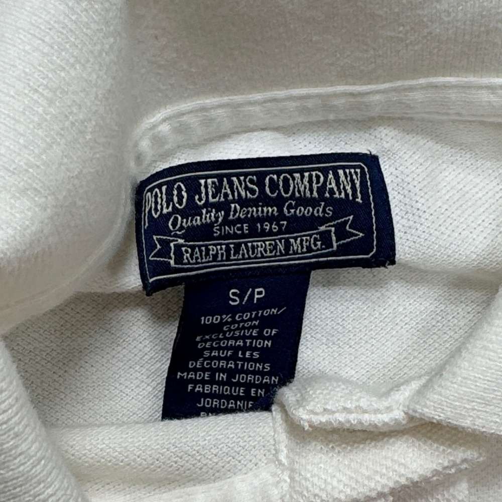 Y2K Polo Jeans Ralph Lauren Shirt Women's Small White Slim Fit Activewear Preppy - Picture 5 of 5